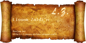 Lissem Zalán névjegykártya